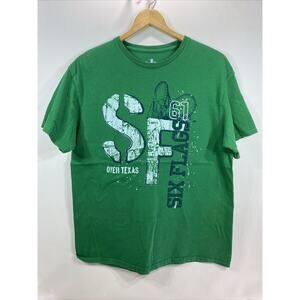 Six Flags Over Texas Great Adventure 61 Green T-shirt Men's Large 44" Chest